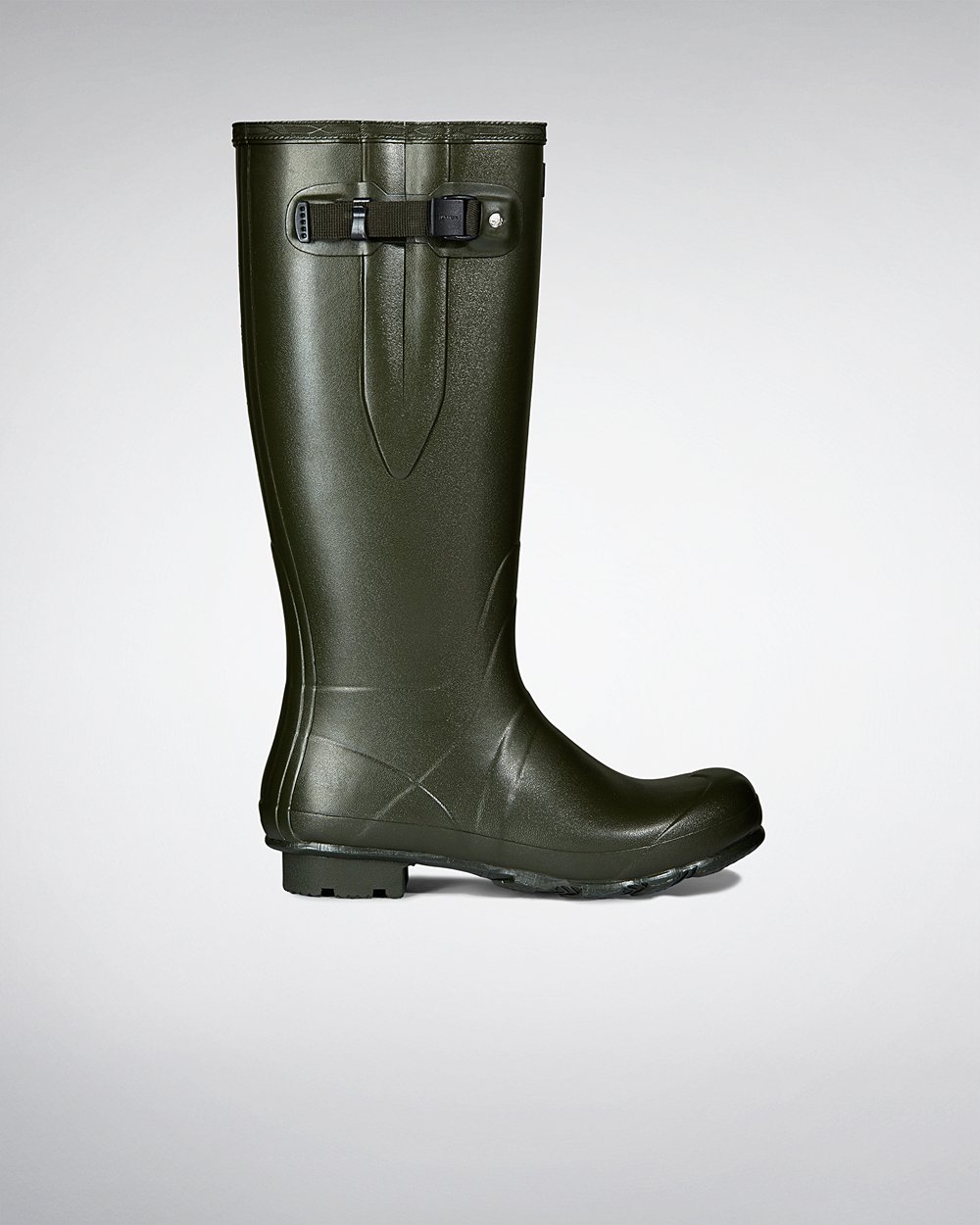 Galochas Altas Hunter Homem Verde Escuro Oliva - Norris Field Side Adjustable Neoprene Lined - 74JYF